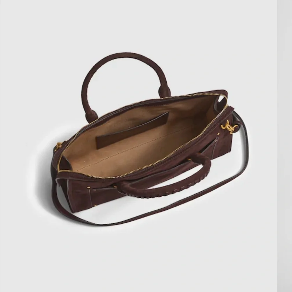 Madewell The Whipstitched Satchel Bag‎ Suede Coffee Bean NEW